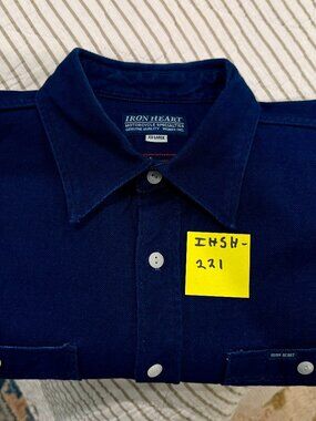 Iron Heart IHSH-221-IND Indigo Double Faced Cotton Workshirt (XXL)